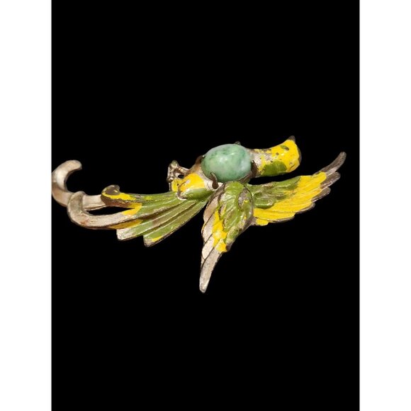 Early Pot Metal And Enamel Parrot Bird Brooch (A4939) - Picture 2 of 5